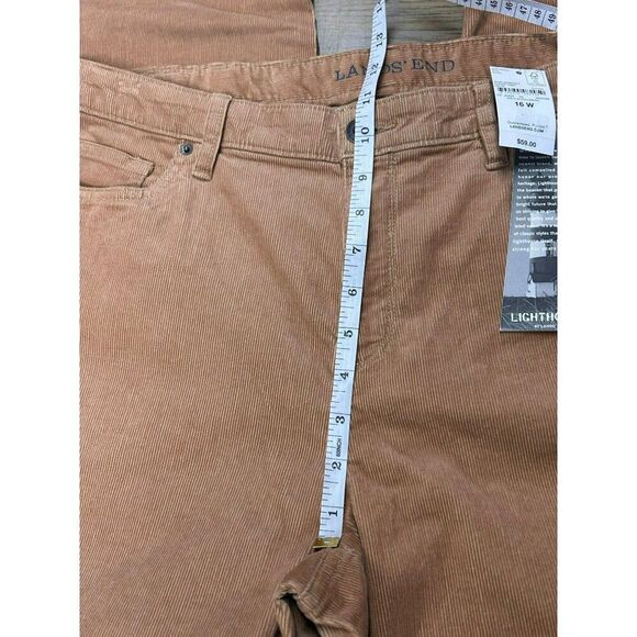Lands‎ End Mid Rise Straight Corduroy Pants 16W Camel Five Pocket Womens Casual - Picture 9 of 11